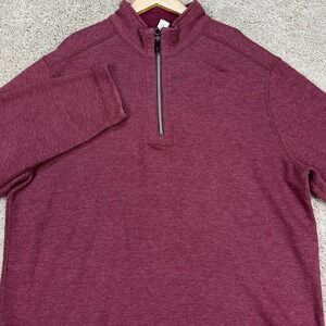 Tommy Bahama Pullover Mens XL Burgundy Long Sleeve 1/4 Zip Marlin EUC